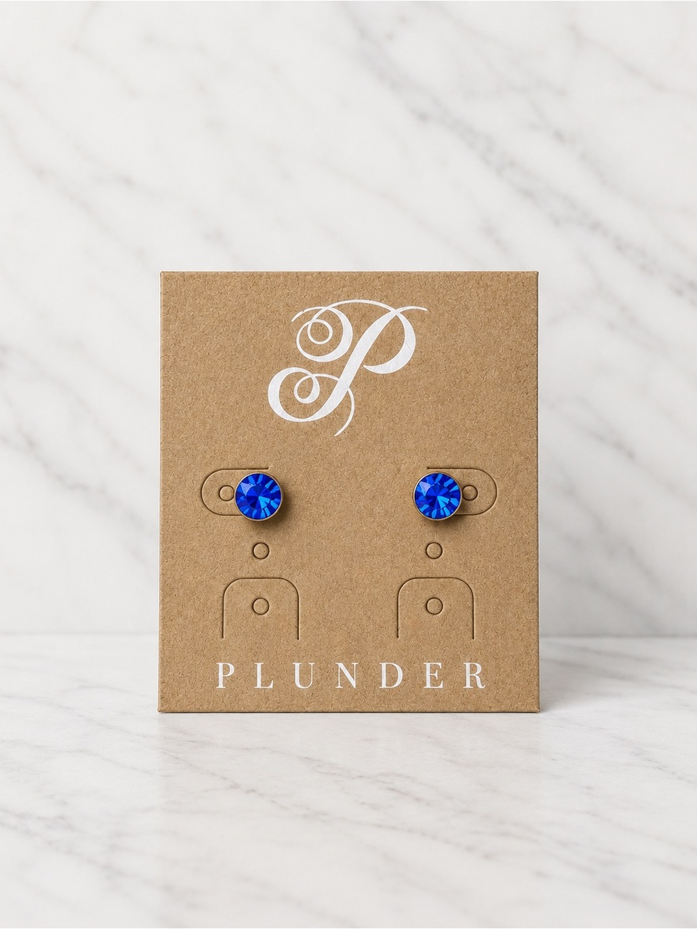 Plunder Royal Blue Crystal Stud Earrings